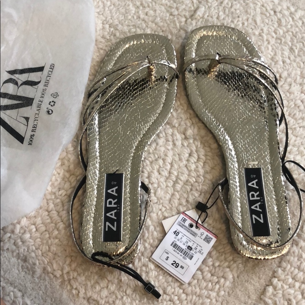 Zara gold sandals